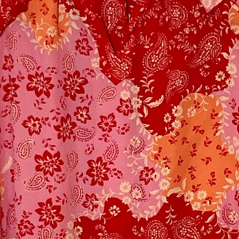 Nanette Lepore Patchwork Print Ruffle Sleeve Blou… - image 4